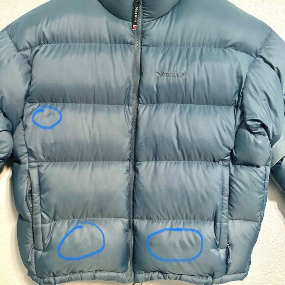 Marmot Guides Goose Down Puffer Jacket Mens Size Large Blue - Picture 2 of 15